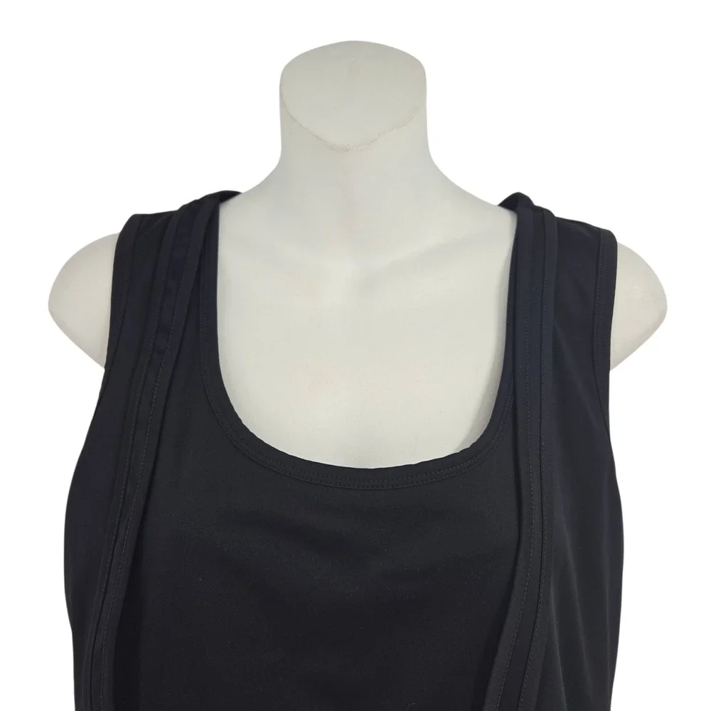 Athletic Tennis Dress Womens Size Large Black Racerback Activewear Stretch  Golf